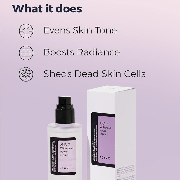 COSRX AHA 7 Whitehead Power Liquid - šveičiamasis tonikas veidui ir kūnui, 100 ml
