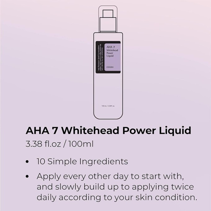 COSRX AHA 7 Whitehead Power Liquid - šveičiamasis tonikas veidui ir kūnui, 100 ml
