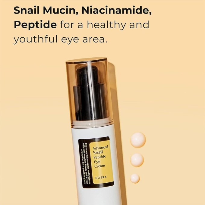 COSRX Advanced Snail Peptide Eye Cream - drėkinamasis ir maitinamasis paakių kremas su peptidais