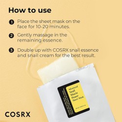 COSRX Advanced Snail Mucin Power Essence Sheet Mask - veido kaukė, 10 x 25 ml