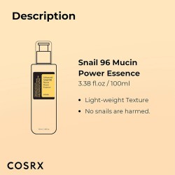 COSRX Advanced Snail 96 Mucin Power Essence - drėkinamasis veido serumas, 100 ml