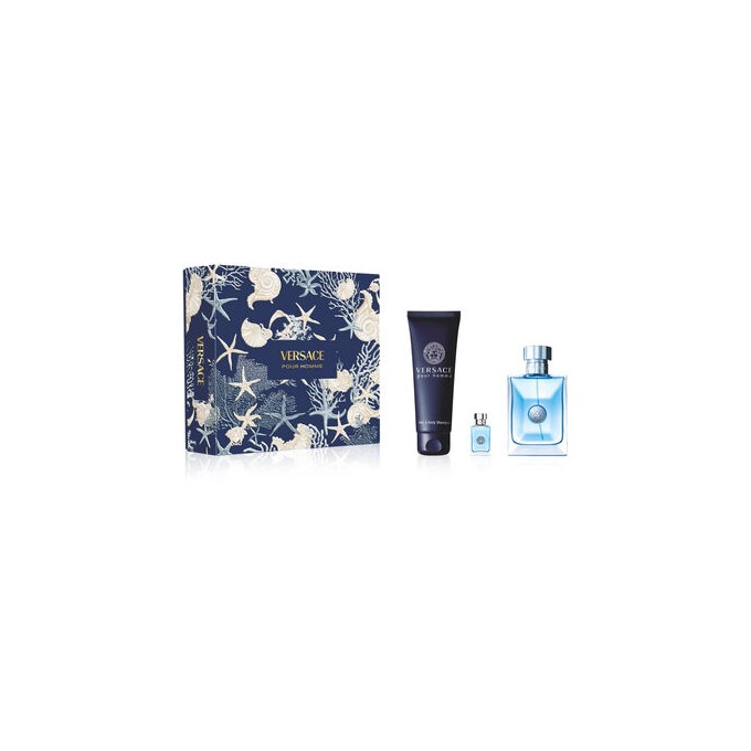 Versace Pour Homme EDT Gift Set - dovanų rinkinys - EDT 100 ml, mini EDT 5 ml ir dušo želė 150 ml