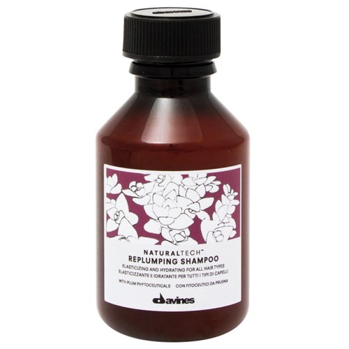 Davines Natural Tech Replumping Shampoo - plaukus storinantis šampūnas, 100 ml