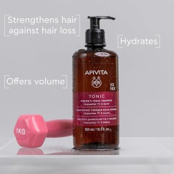 Apivita Women's Tonic Shampoo - šampūnas nuo plaukų slinkimo moterims, 500 ml