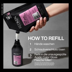Redken Acidic Color Gloss Gentle Color Shampoo Refill - šampūno dažytiems plaukams papildymas, 500