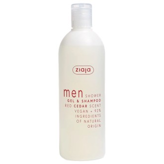 Ziaja Red Cedar Men Gel & Shampoo - dušo želė ir šampūnas su raudonuoju kedru, 400 ml