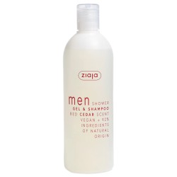 Ziaja Red Cedar Men Gel & Shampoo - dušo želė ir šampūnas su raudonuoju kedru, 400 ml