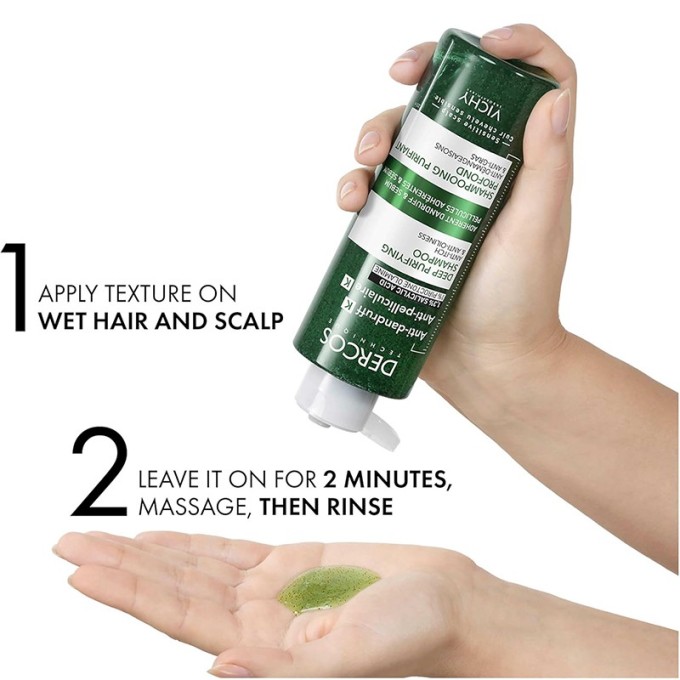 Vichy Dercos K Deep Purifying Shampoo - šampūnas nuo pleiskanų su šveitimo efektu, 250 ml