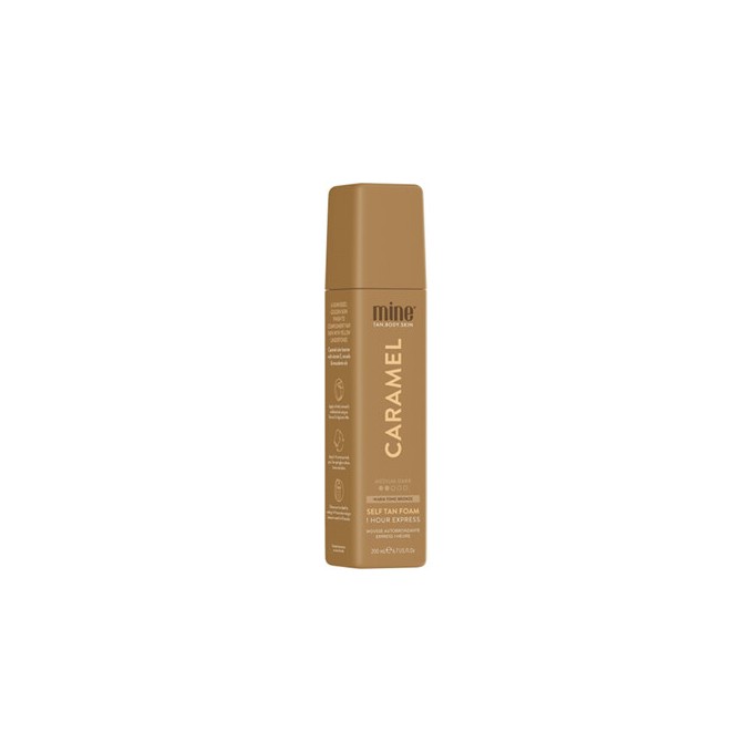 Minetan Caramel Self Tan Foam - savaiminio įdegio putos su auksiniu efektu, 200 ml