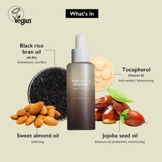 Haruharu Wonder Black Rice Facial Oil - drėkinamasis veido aliejus, 30 ml 2