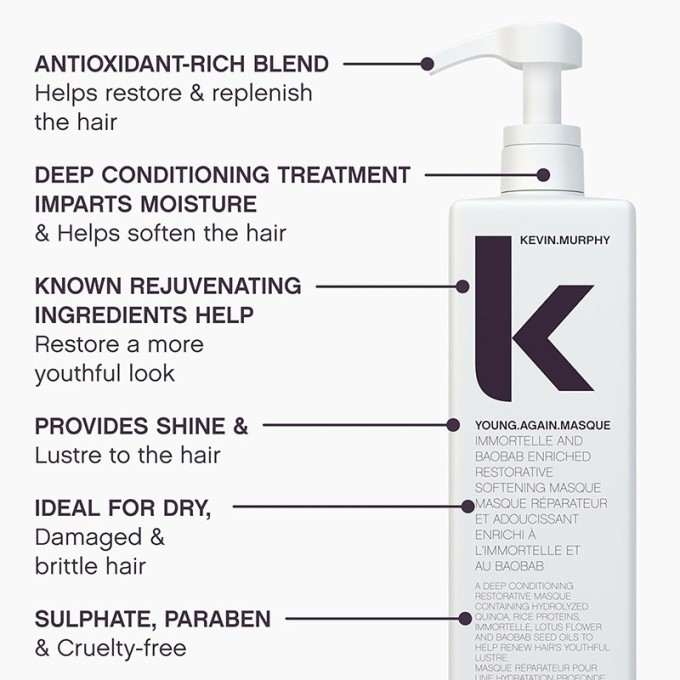 Kevin Murphy Young.Again.Masque Softening Masque - atkuriamoji plaukų kaukė, 1000 ml