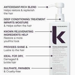 Kevin Murphy Young.Again.Masque Softening Masque - atkuriamoji plaukų kaukė, 1000 ml