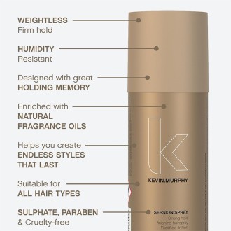 Kevin Murphy Session Spray Strong Hold Finishing Spray - stiprios fiksacijos plaukų lakas, 400 ml 2