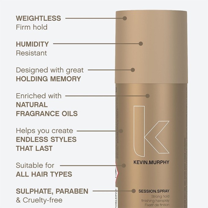 Kevin Murphy Session Spray Strong Hold Finishing Spray - stiprios fiksacijos plaukų lakas, 400 ml