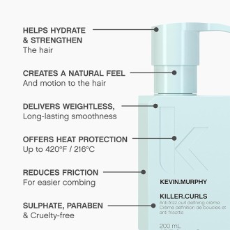 Kevin Murphy Killer.Curls Anti-frizz Curl Defining Creme - garbanas aktyvuojantis kremas, 200 ml 2