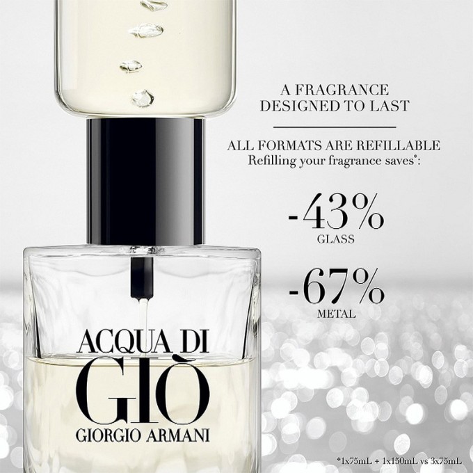 Armani Acqua di Gio Man Eau de Parfum EDP vyriškų kvepalų papildymas, 150 ml