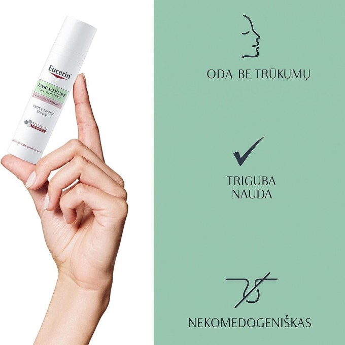 Eucerin DermoPure Triple Effect Serum - trejopo poveikio serumas, 40 ml