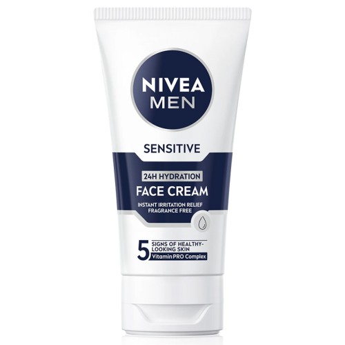 Nivea Sensitive Face Cream - drėkinamasis kremas vyrams, 75 ml