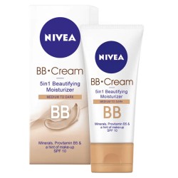 Nivea BB Cream SPF 10 Moisturizer 5in1 beautifying - drėkinamasis BB kremas, 50 ml - Medium to Dark