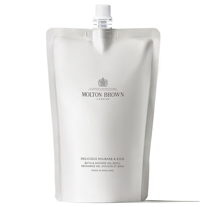Molton Brown Delicious Rhubarb & Rose Bath & Shower Gel Refill - dušo želė papildymas, 400 ml