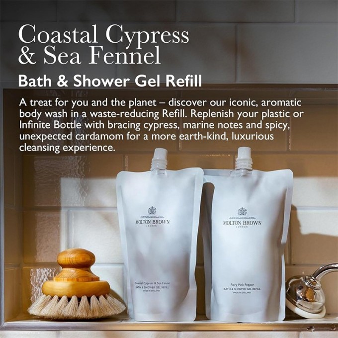 Molton Brown Coastal Cypress & Sea Fennel Bath & Shower Gel Refill - vonios ir dušo želės