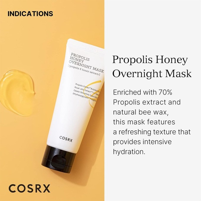 COSRX Propolis Honey Overnight Mask - naktinė medaus kaukė, 60 ml