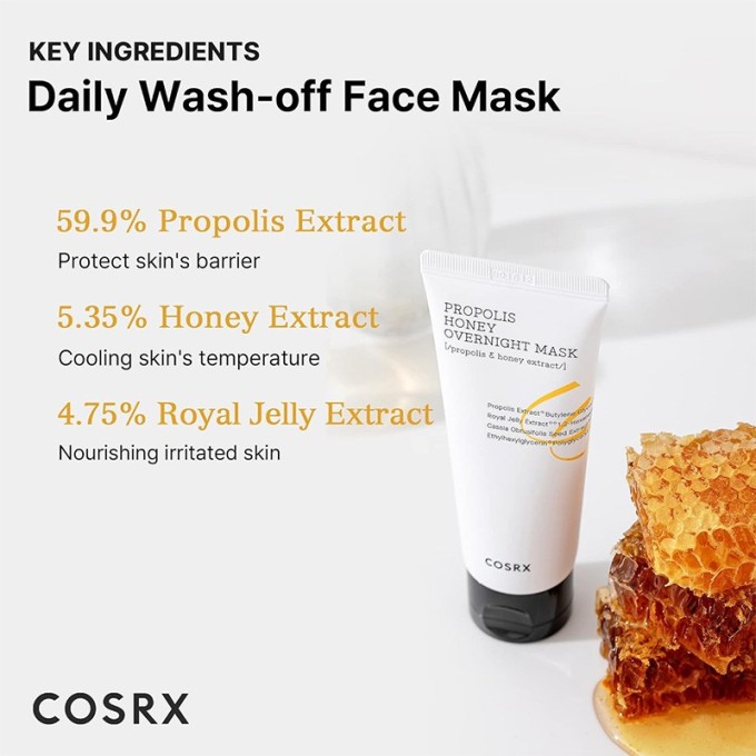 COSRX Propolis Honey Overnight Mask - naktinė medaus kaukė, 60 ml