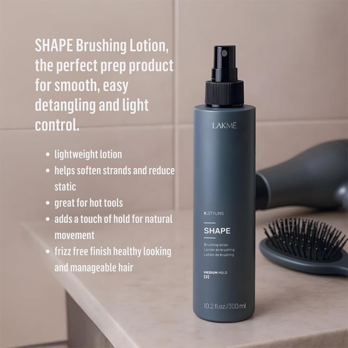 Lakmé K.Styling Shape Brushing Lotion - purškiamas losjonas plaukų formavimui, 300 ml