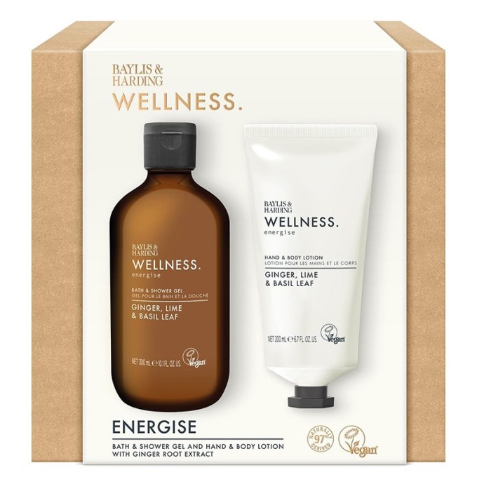 Baylis & Harding Wellness Energise Gift Set (Ginger, Lemon & Basil) - dovanų rinkinys