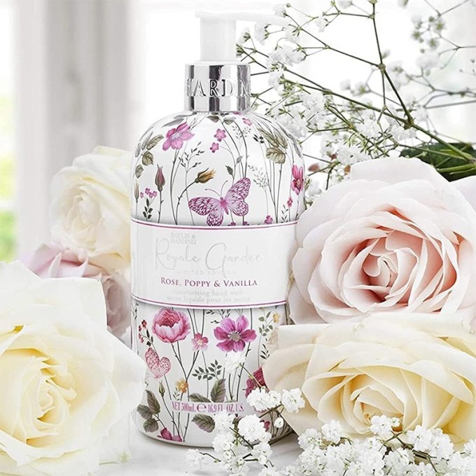 Baylis & Harding Royale Garden Rose, Poppy & Vanilla Liquid Soap - skystas rankų muilas, 500 ml