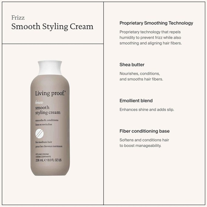 Living proof. No Frizz Smooth Styling Cream - formuojamasis kremas, 236 ml