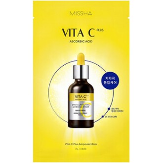 Missha C Vita C Plus Ampoule Mask - šviesinanti veido kaukė su vitaminu C, 27 g
