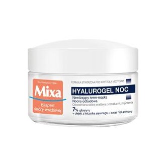 Mixa Hyalurogel Night Moisturizing Night Cream-Mask - naktinis kremas, 50 ml