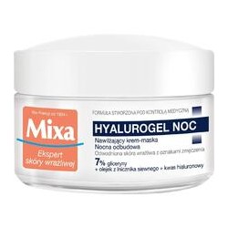 Mixa Hyalurogel Night Moisturizing Night Cream-Mask - naktinis kremas, 50 ml