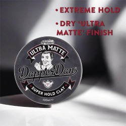 Dapper Dan Ultra Matte Clay - matinis molis plaukams, 50 ml