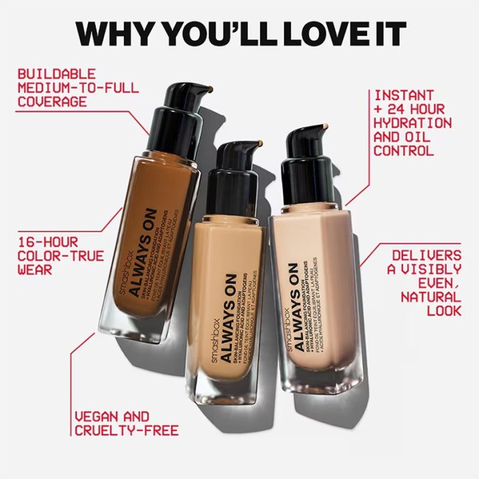Smashbox Always On Skin-Balancing Foundation - ilgai išliekanti kreminė pudra, 30 ml - F30N