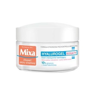 Mixa Hyalurogel Rich 24H Cream - drėkinamasis kremas jautriai sausai odai, 50 ml