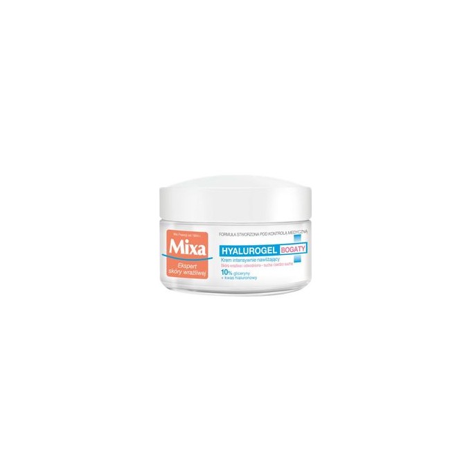 Mixa Hyalurogel Rich 24H Cream - drėkinamasis kremas jautriai sausai odai, 50 ml