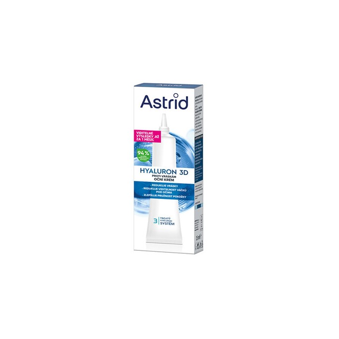 Astrid Hyaluron 3D Eye Cream - paakių kremas nuo raukšlių, 15 ml