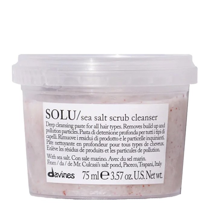 Davines Essential Haircare Solu Sea Salt Scrub Cleanser - valomasis plaukų šveitiklis su jūros