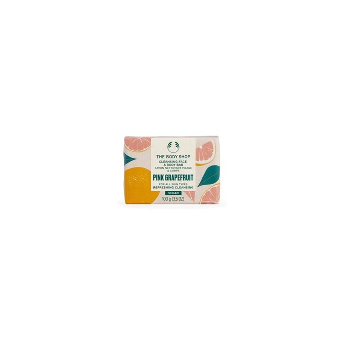 The Body Shop Pink Grapefruit Cleansing Face & Body Bar - kietasis muilas veidui ir kūnui, 100 g