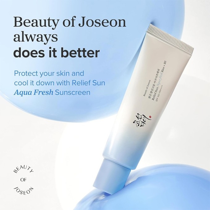 Beauty of Joseon Relief Sun Aqua Fresh Rice + B5 SPF 50+ - drėkinamasis veido kremas nuo saulės, 50