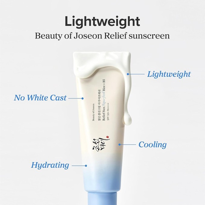 Beauty of Joseon Relief Sun Aqua Fresh Rice + B5 SPF 50+ - drėkinamasis veido kremas nuo saulės, 50