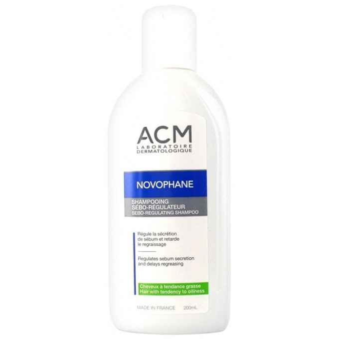 ACM Novophane Sebo-Regulating Shampoo - sebumo gamybą reguliuojantis šampūnas, 200 ml