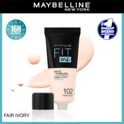 Maybelline Fit Me! Matte & Poreless Make-Up - matinis makiažo pagrindas - 102 Fair Ivory