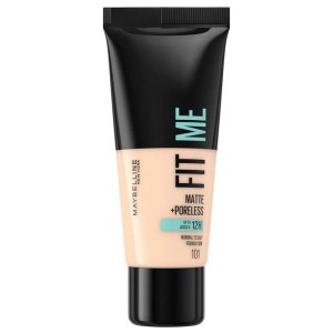 Maybelline Fit Me! Matte & Poreless Make-Up - matinis makiažo pagrindas - 101 True Ivory