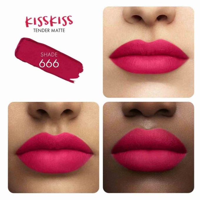 Guerlain KissKiss Tender Matte Lipstick 2,8 g 666 Lucky Pink