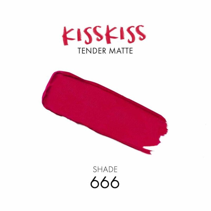 Guerlain KissKiss Tender Matte Lipstick 2,8 g 666 Lucky Pink