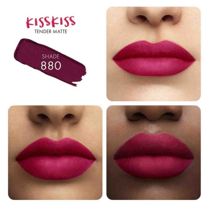Guerlain KissKiss Tender Matte Lipstick 2,8 g 880 Cares Plum