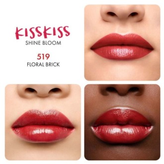 Guerlain KissKiss Shine Bloom Lip Colour - blizgūs lūpų dažai, 3,2 g - 519 Floral Brick 2